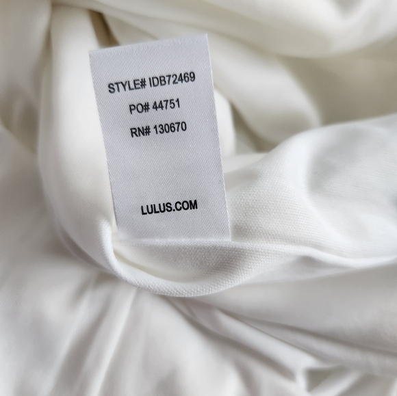 Lulus Off White Formal Grad Prom Off Shoulder Slit Dress Size XS - Picture 10 of 12